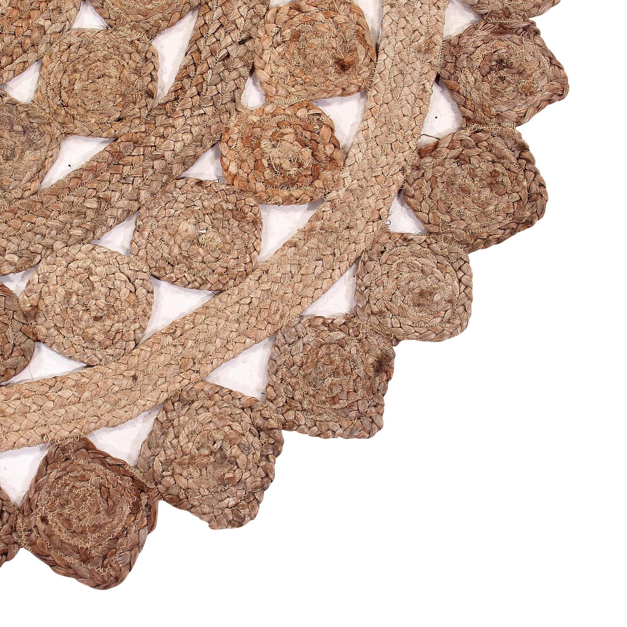 DIAMOND PATTERN JUTE BRAIDED RUG