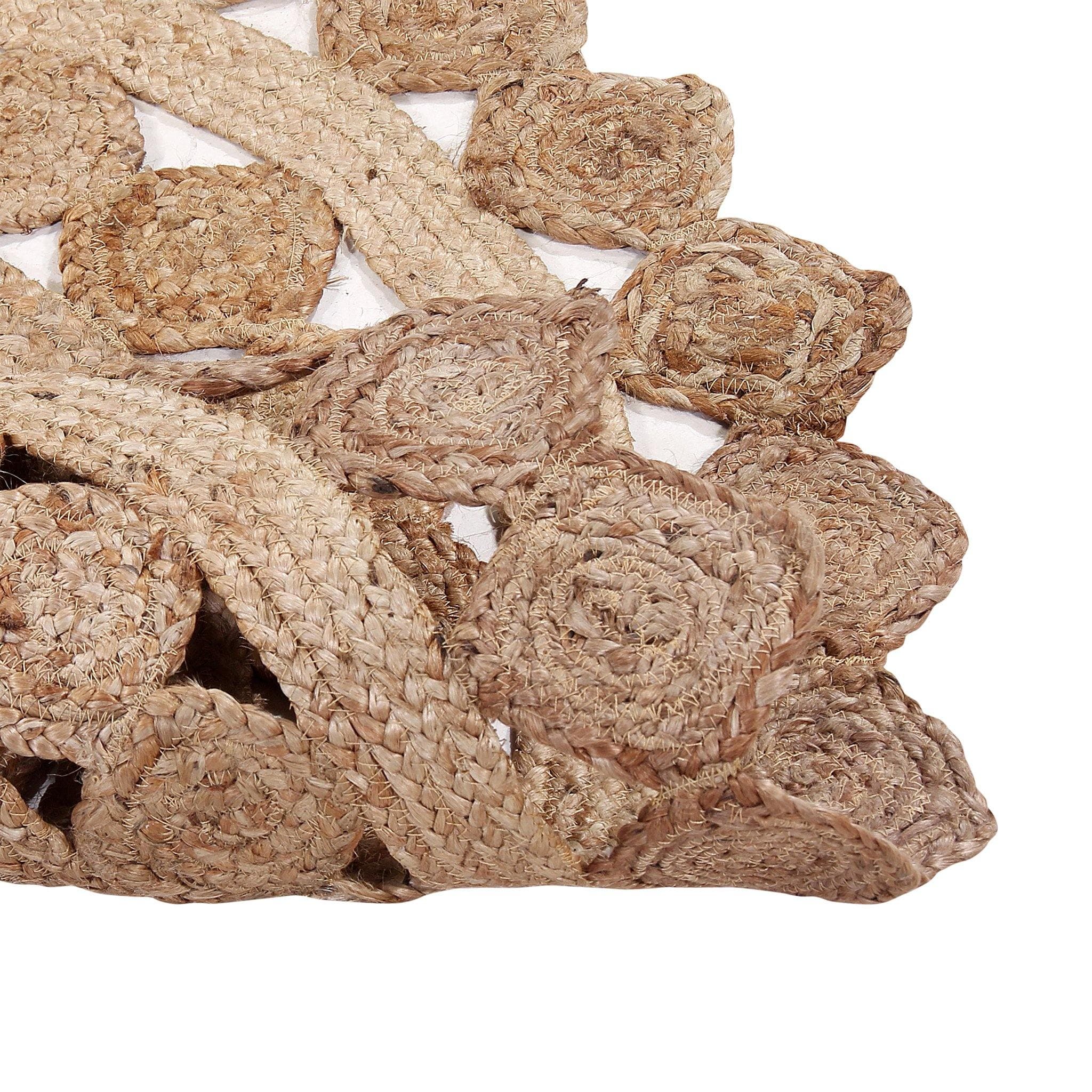 DIAMOND PATTERN JUTE BRAIDED RUG
