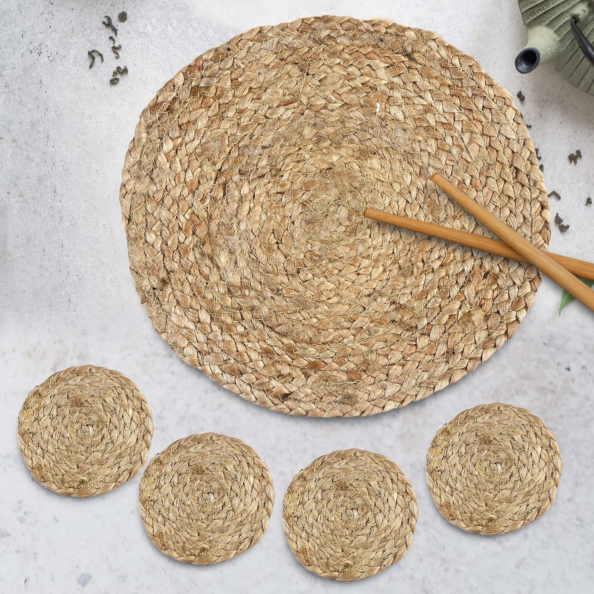 JUTE BRAIDED PLACEMAT AND COASTERS