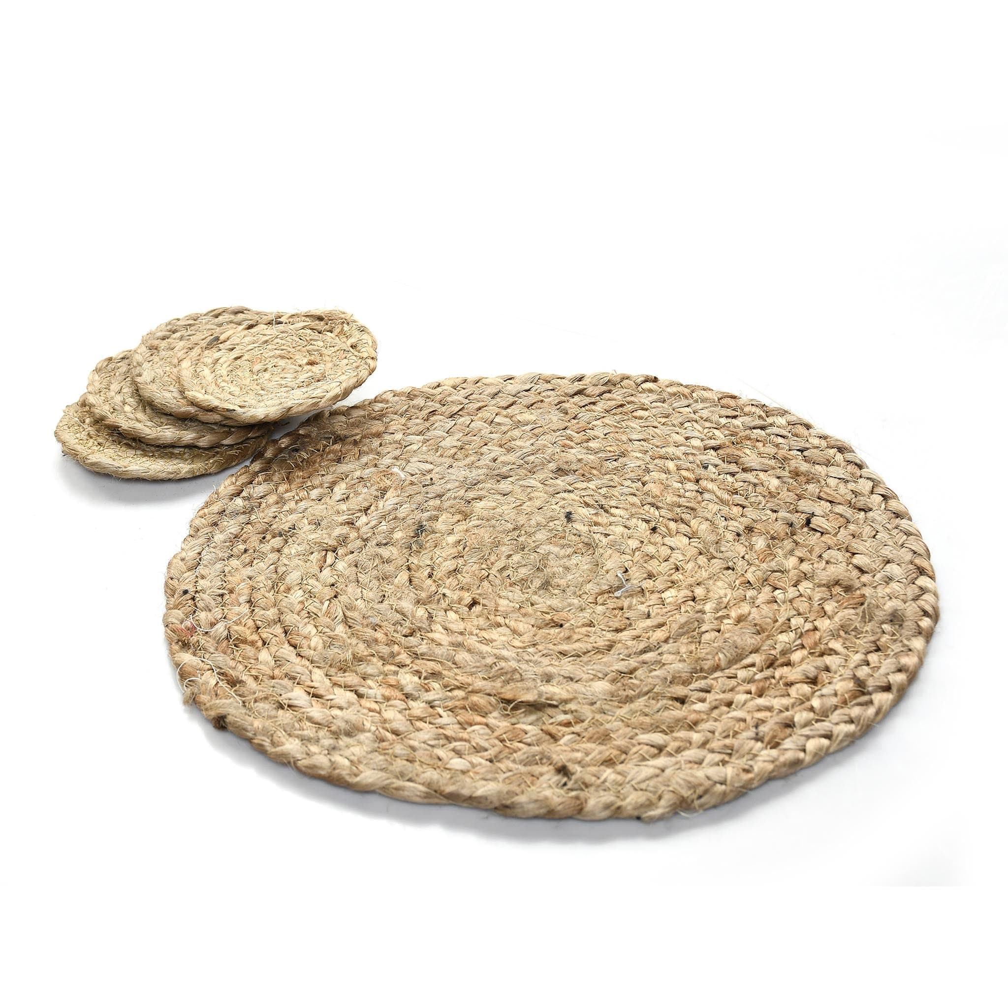 JUTE BRAIDED PLACEMAT AND COASTERS