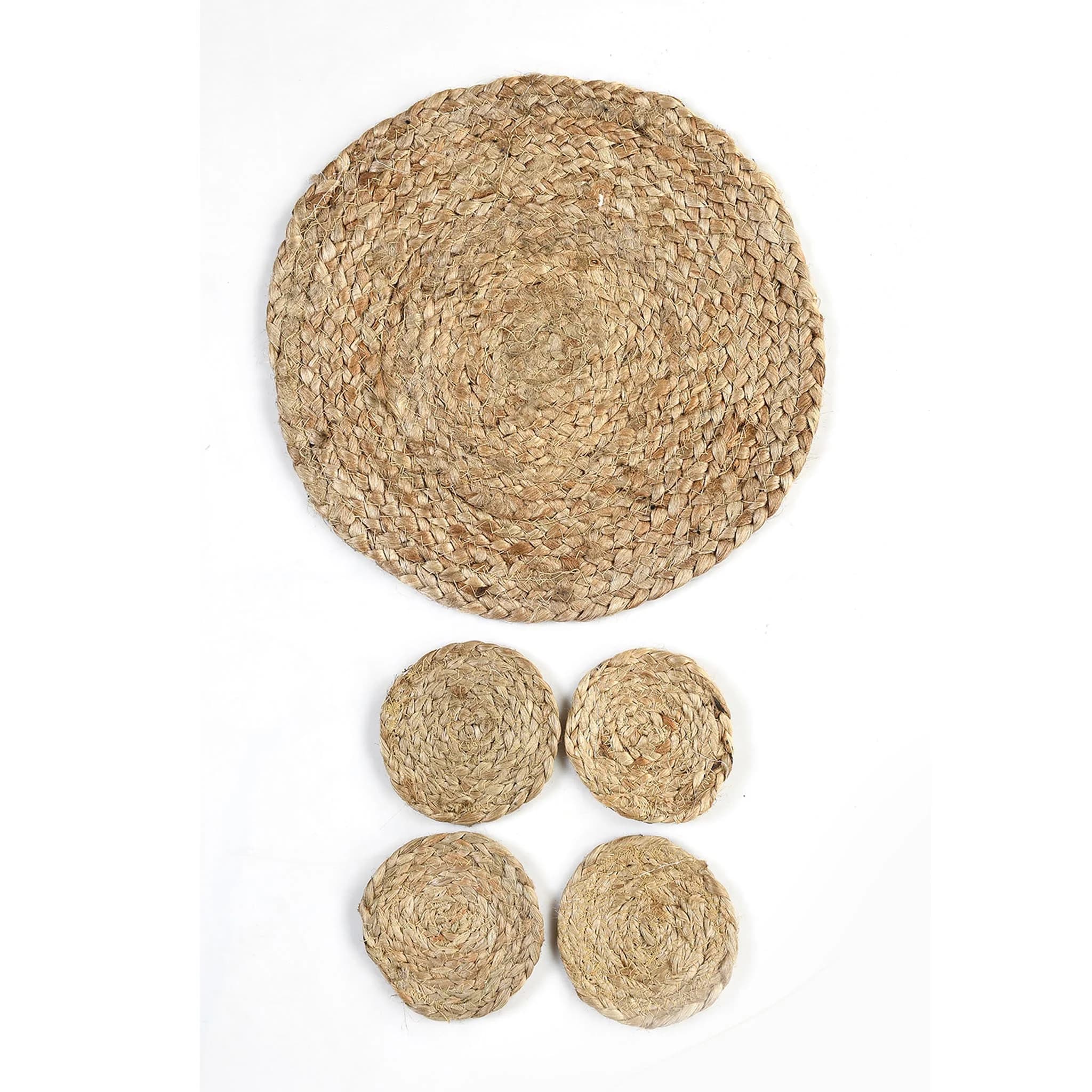 JUTE BRAIDED PLACEMAT AND COASTERS