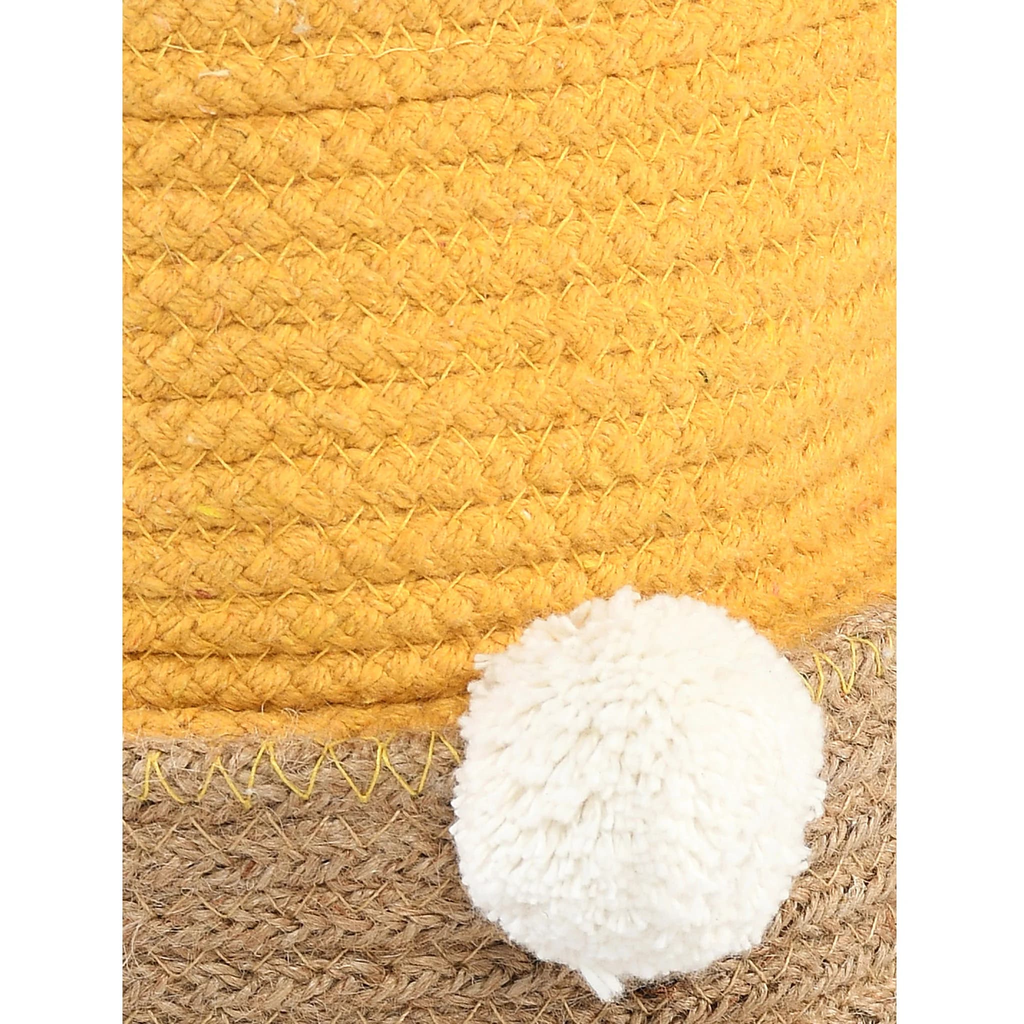 SET OF COTTON AND JUTE WOVEN BASKET