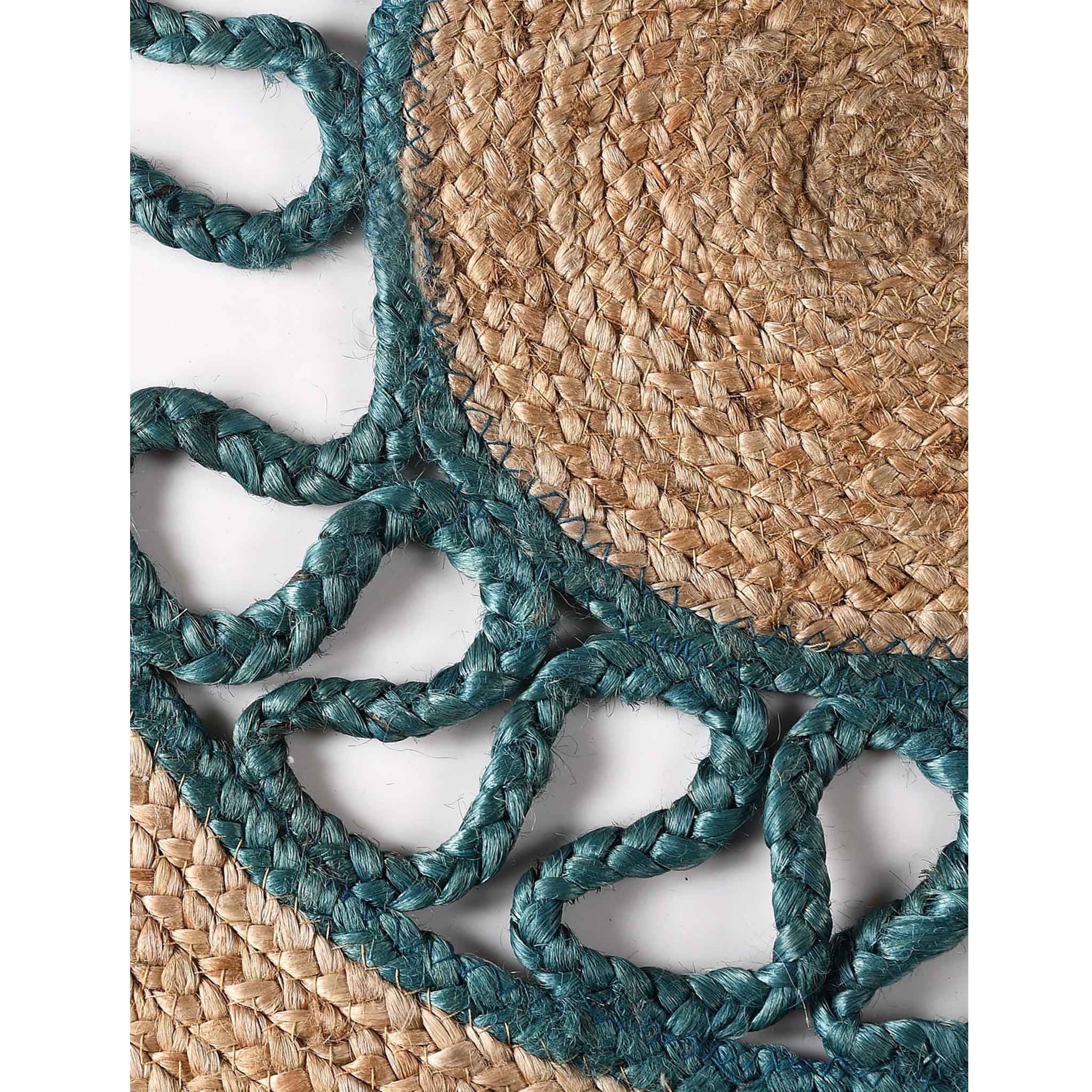 MUTLI PATTERN JUTE BRAIDED RUG WITH CUTOUT DETAIL