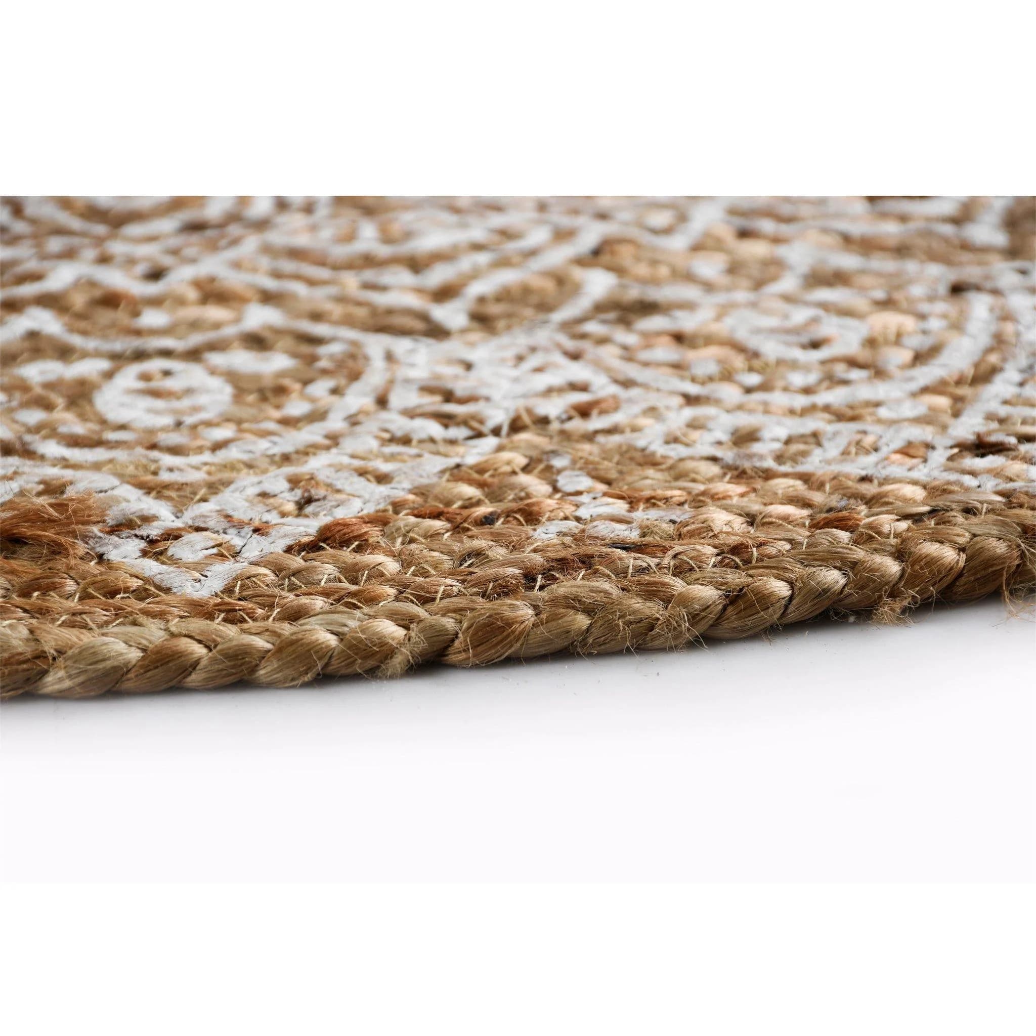 MANDALA PRINT JUTE WOVEN RUG