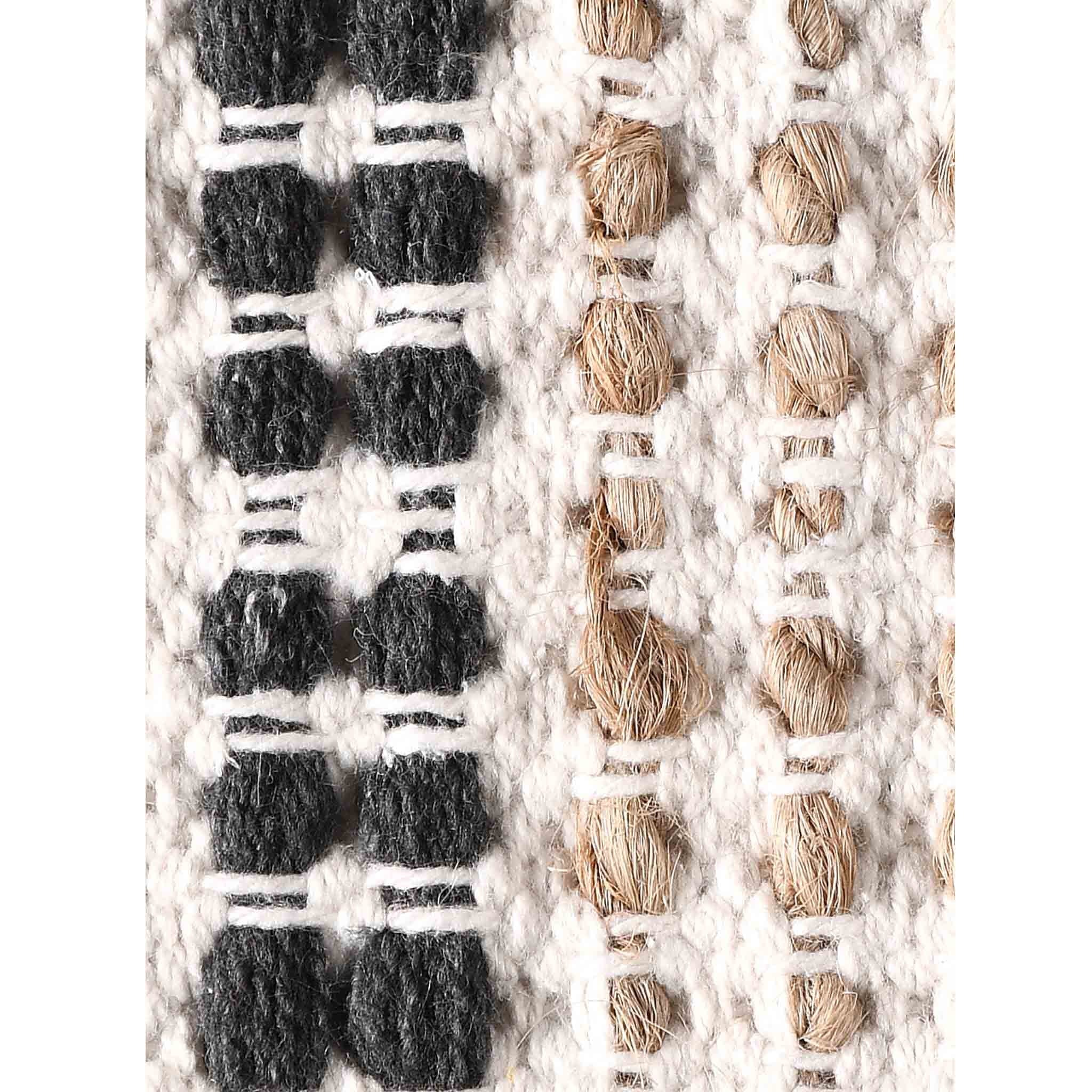 JUTE AND COTTON STRIPED RECTANGLE RUG