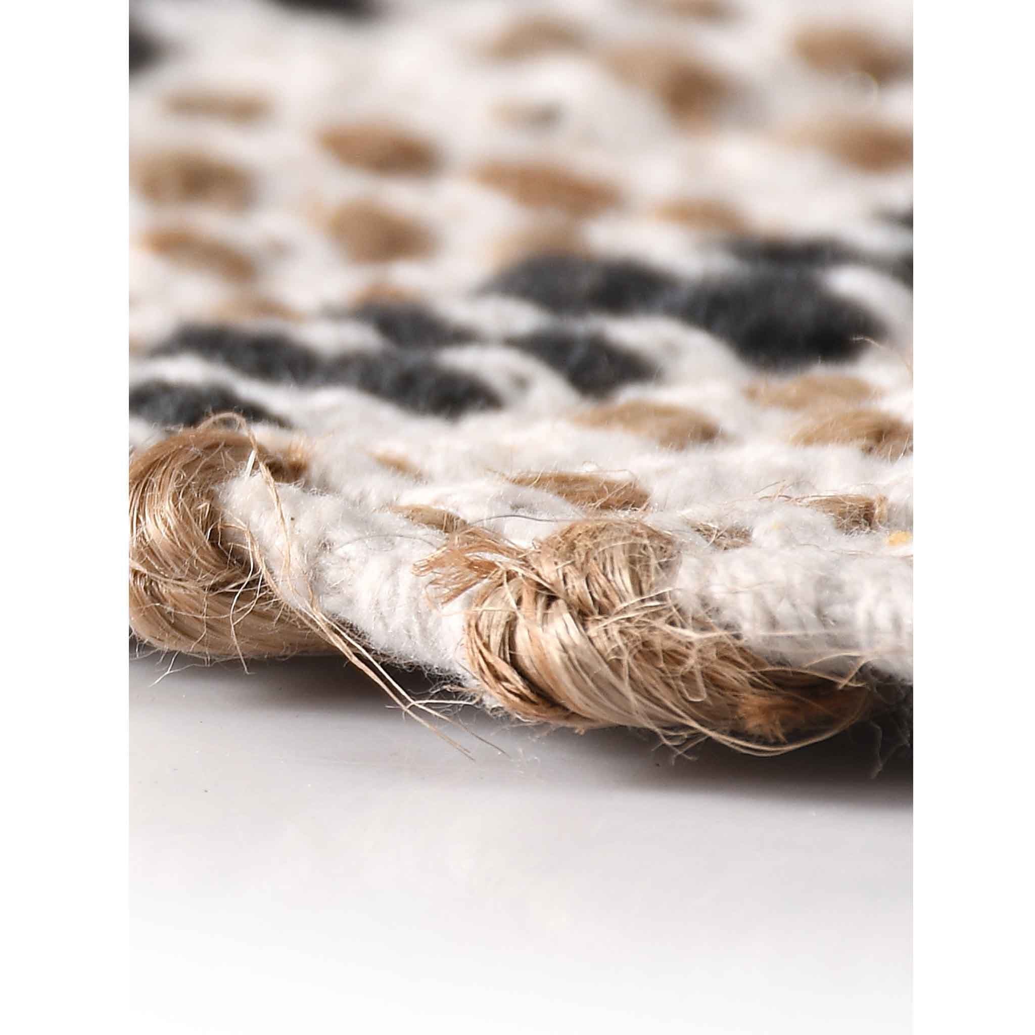 JUTE AND COTTON STRIPED RECTANGLE RUG