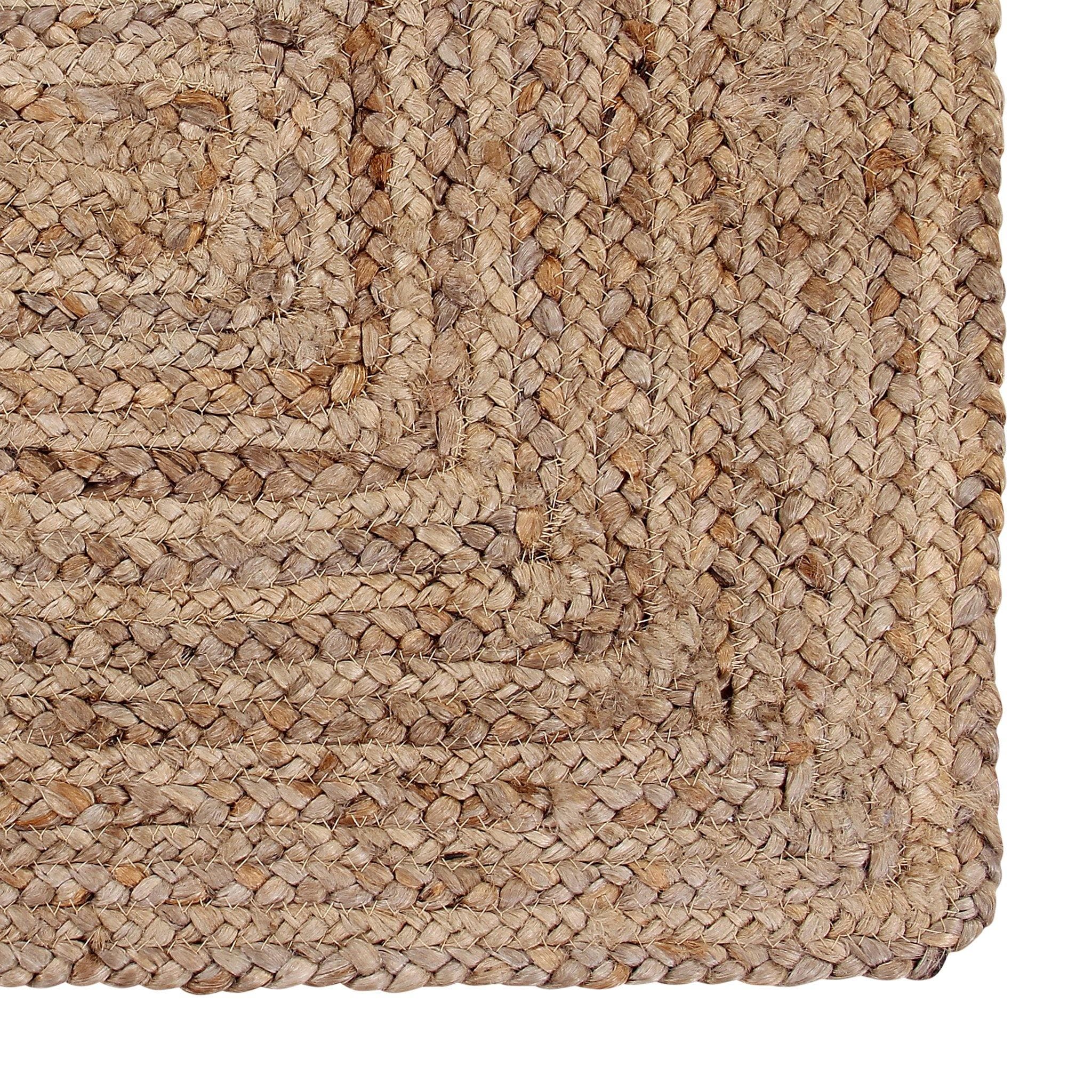 NATURAL JUTE BRAIDED RECTANGLE RUG