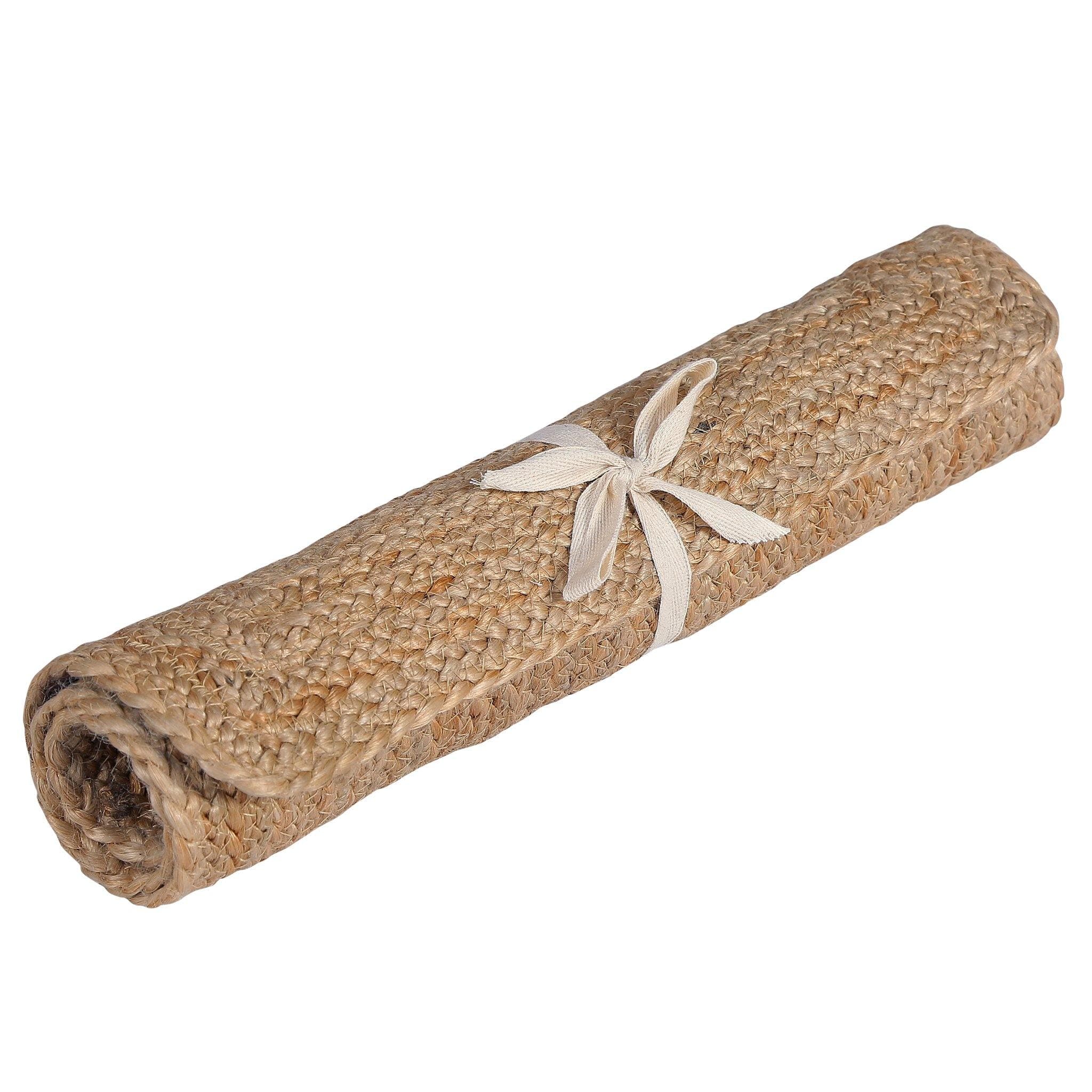 NATURAL JUTE BRAIDED RECTANGLE RUG