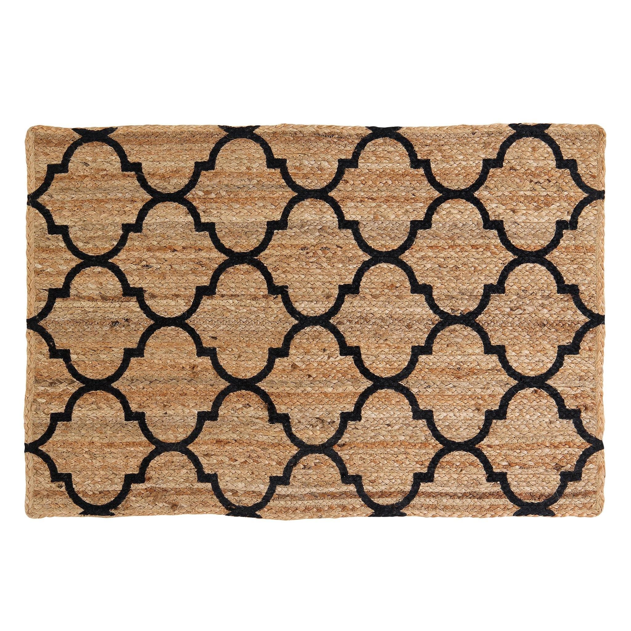 DIAMOND PRINT JUTE BRAIDED RECTANGLE RUG