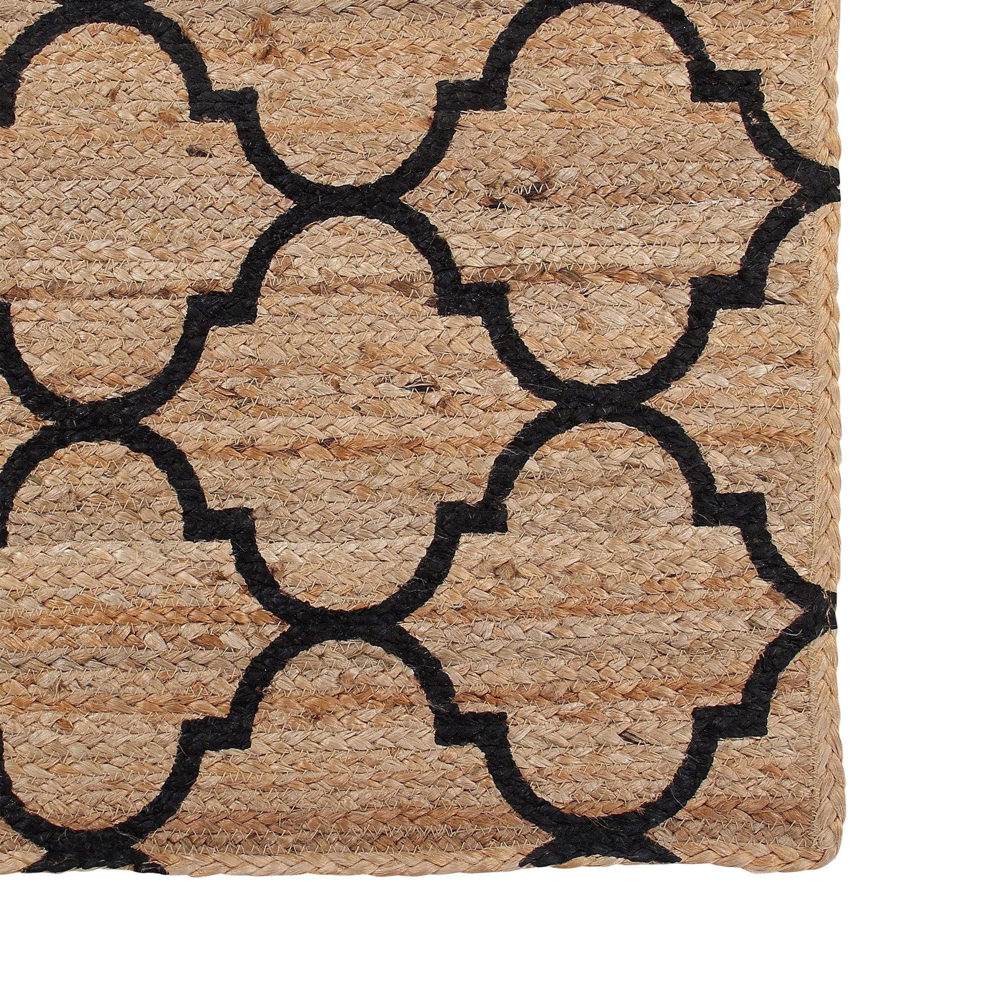DIAMOND PRINT JUTE BRAIDED RECTANGLE RUG