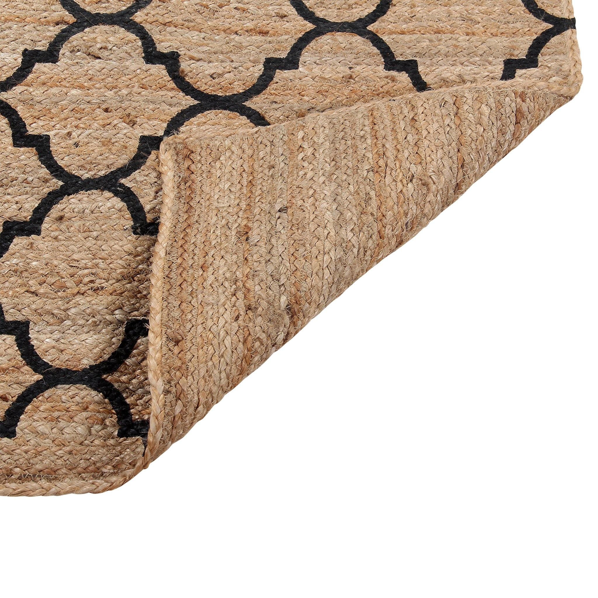 DIAMOND PRINT JUTE BRAIDED RECTANGLE RUG
