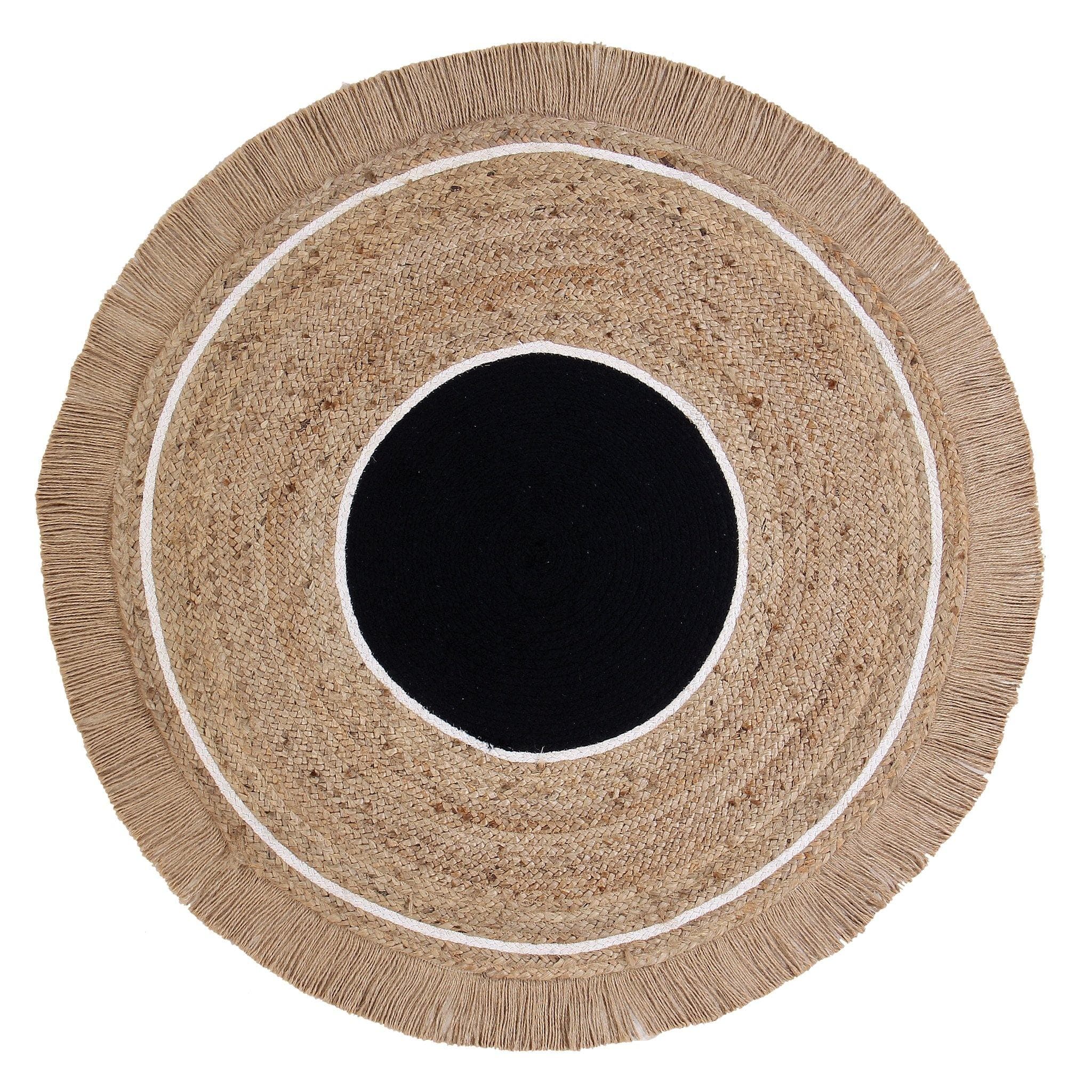 JUTE BRAIDED RUG WITH FRINGES