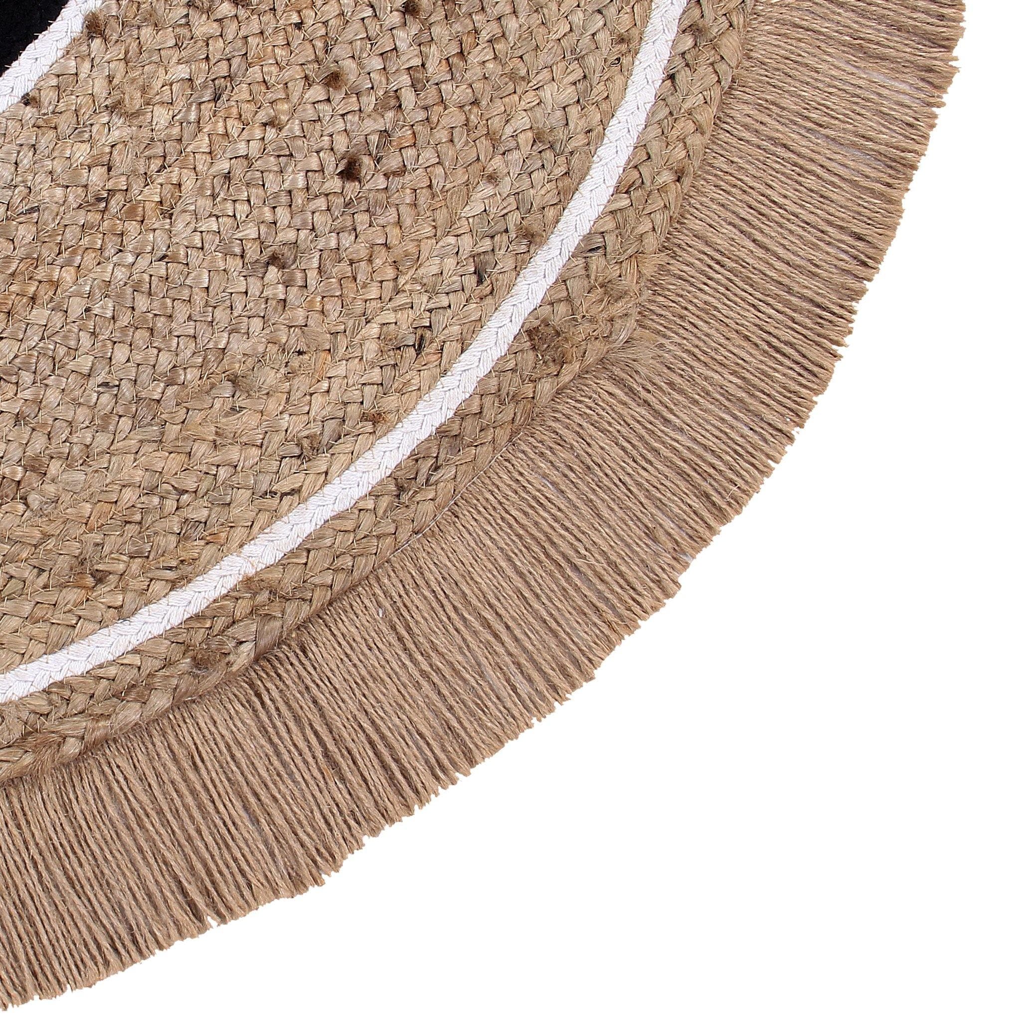 JUTE BRAIDED RUG WITH FRINGES