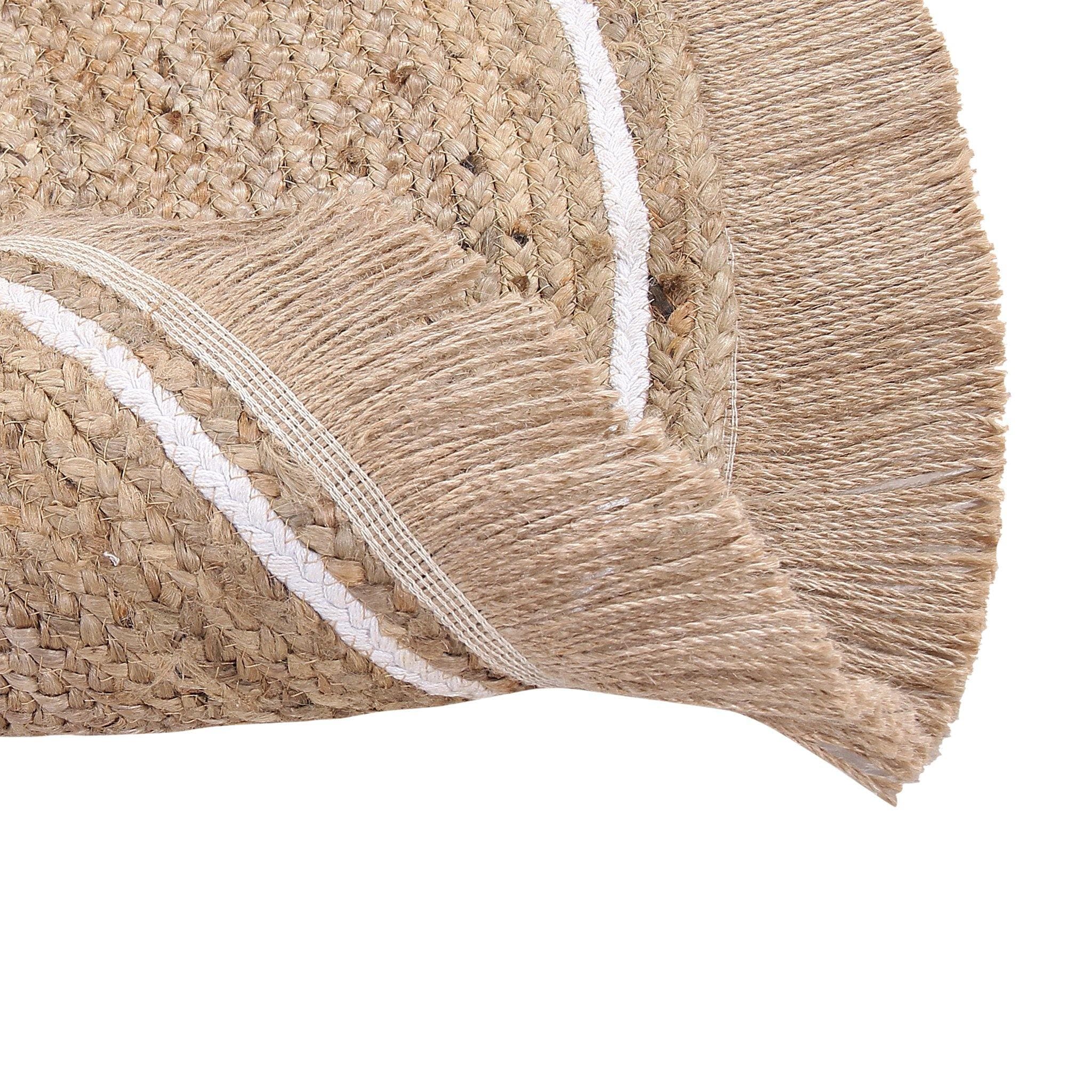 JUTE BRAIDED RUG WITH FRINGES