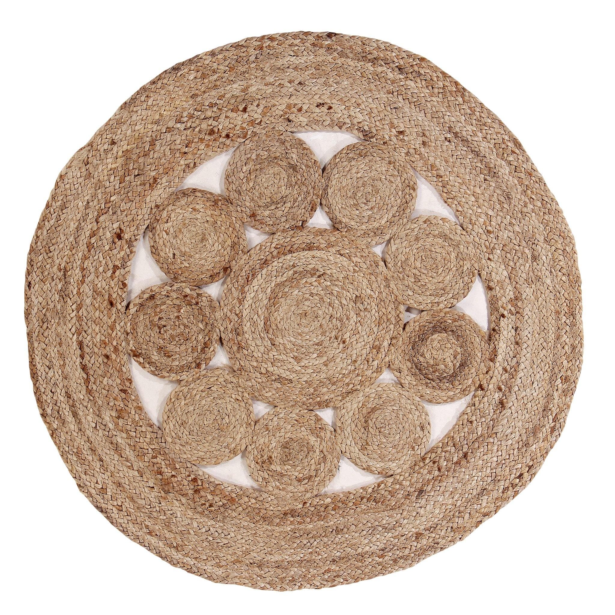 JUTE BRAIDED RUG WITH CIRCLE PATTERN
