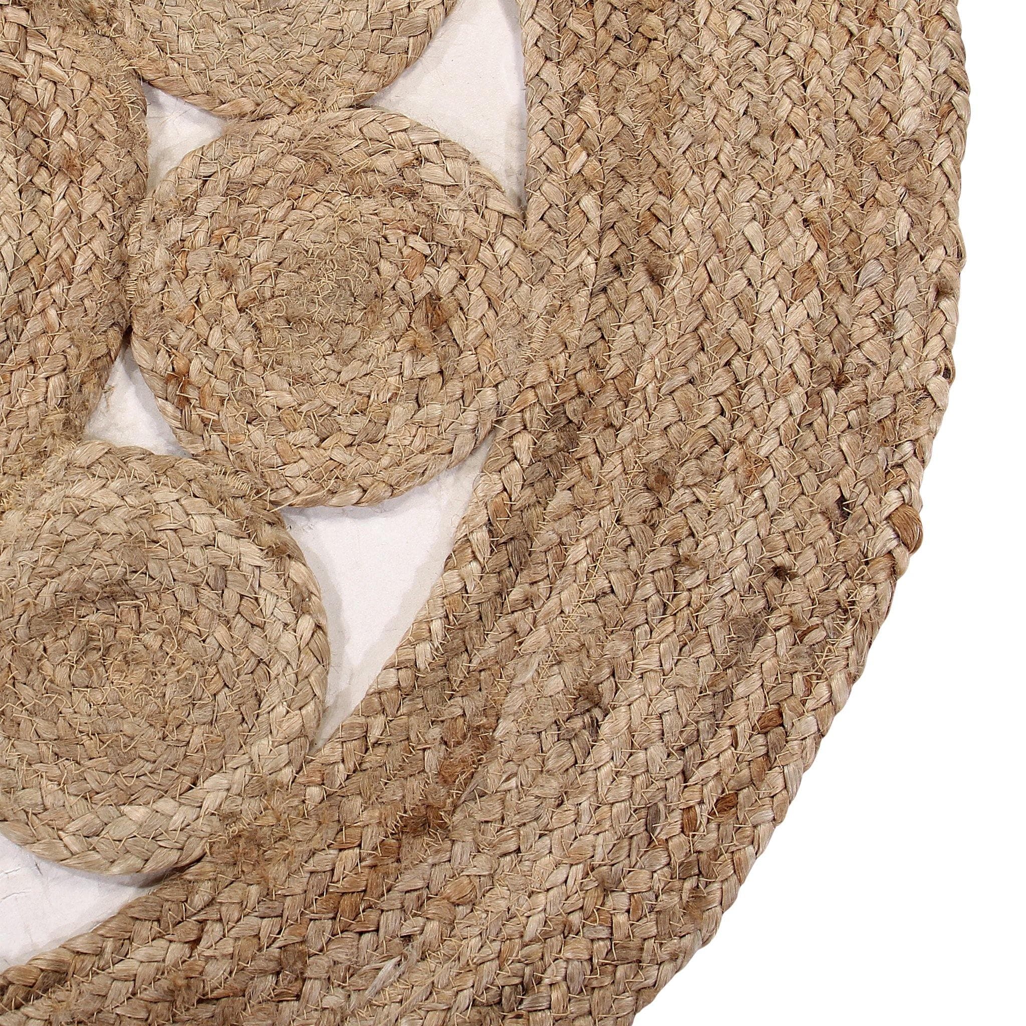 JUTE BRAIDED RUG WITH CIRCLE PATTERN