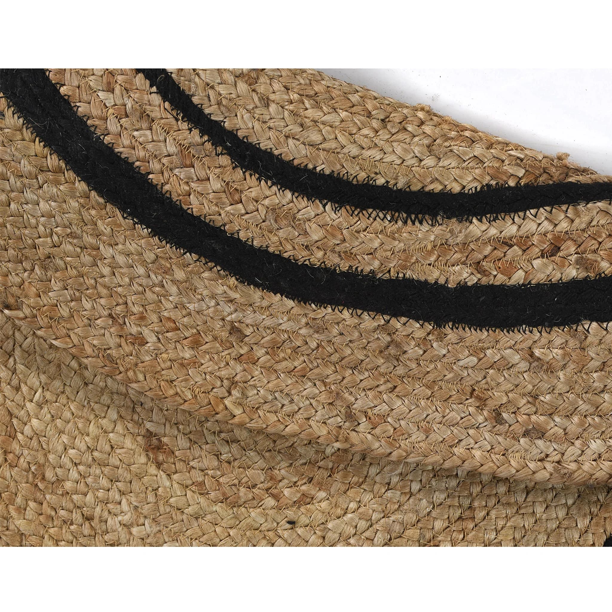 CIRCLULAR COTTON AND JUTE BRAIDED ROUND RUG