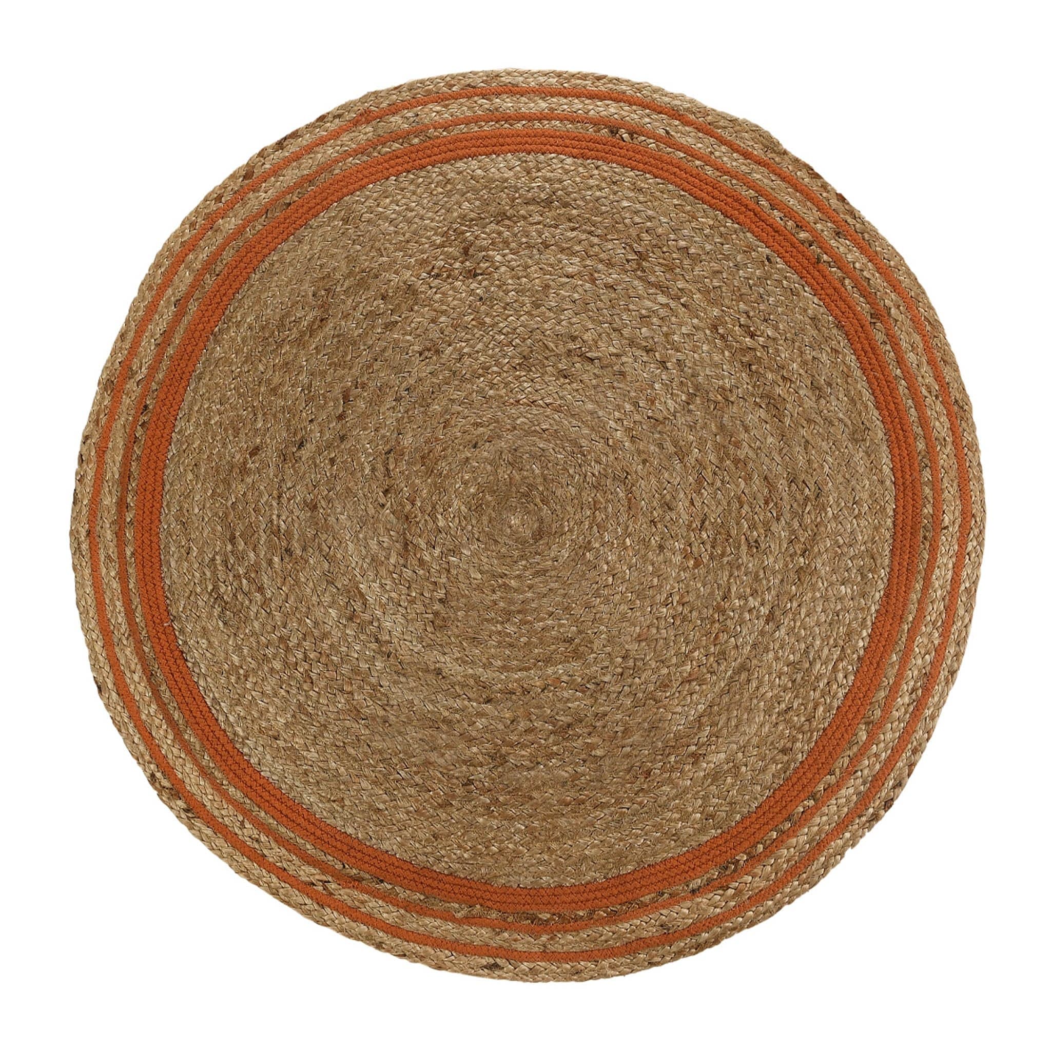 CIRCLULAR COTTON AND JUTE BRAIDED ROUND RUG