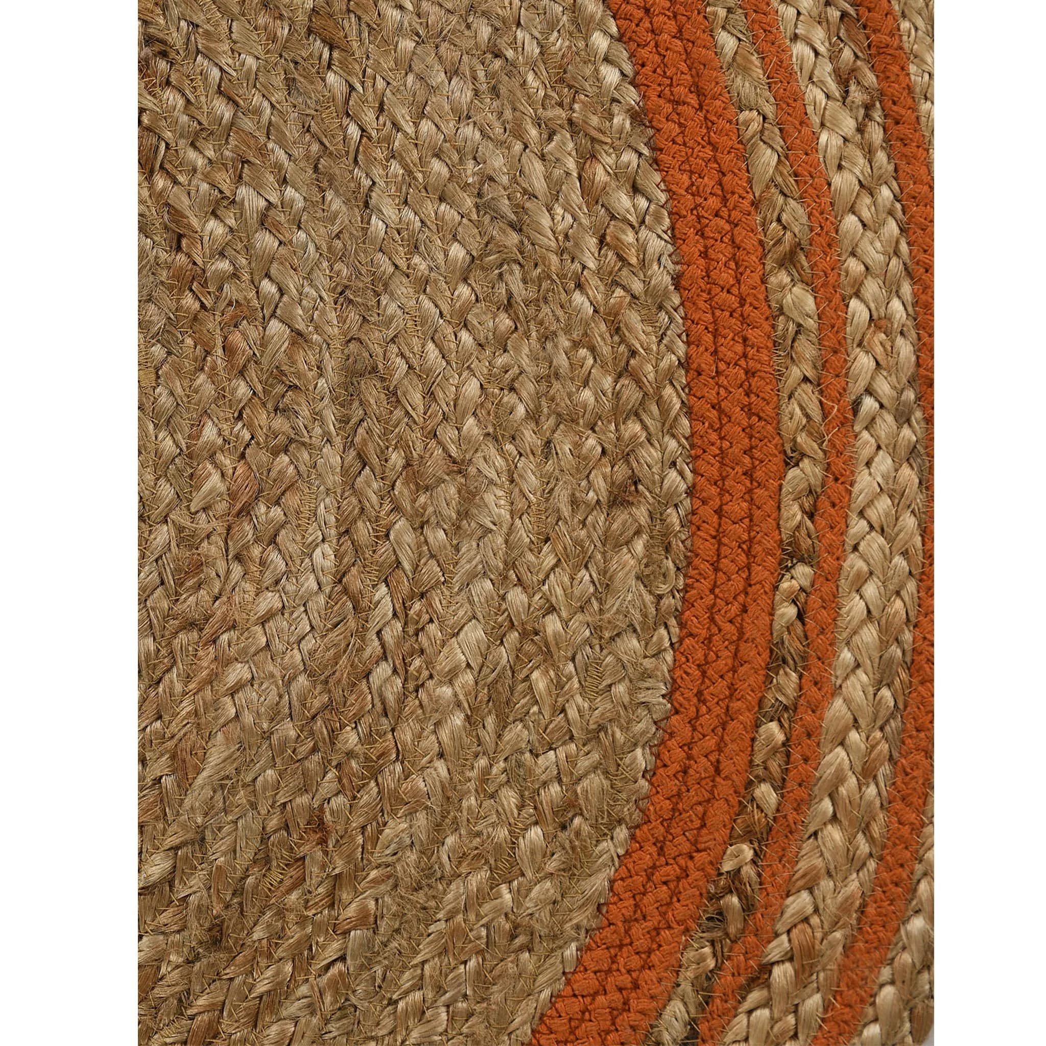 CIRCLULAR COTTON AND JUTE BRAIDED ROUND RUG