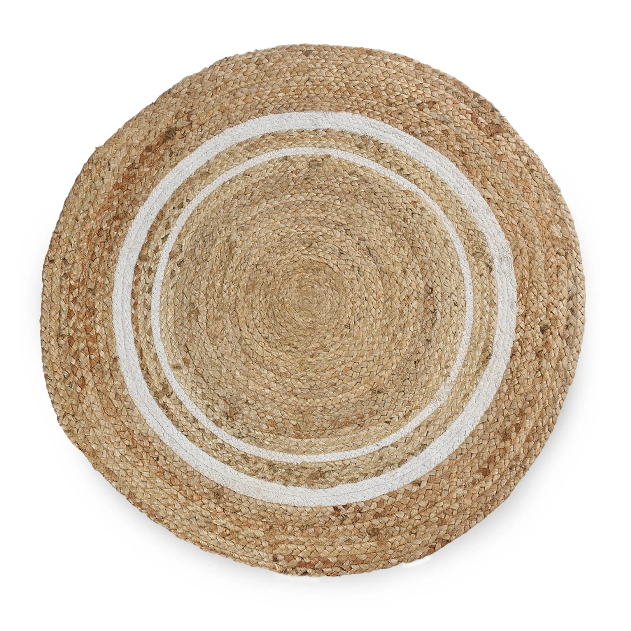 CIRCLULAR COTTON AND JUTE BRAIDED ROUND RUG