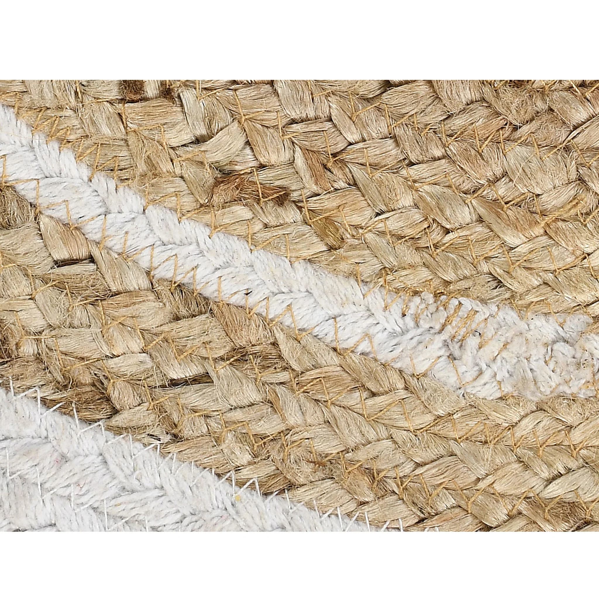 CIRCLULAR COTTON AND JUTE BRAIDED ROUND RUG
