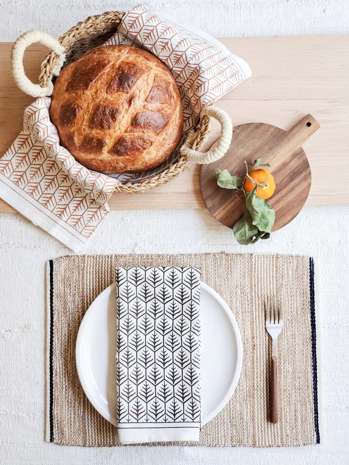 RECTANGLE JUTE AND COTTON WOVEN PLACEMAT SET OF 4