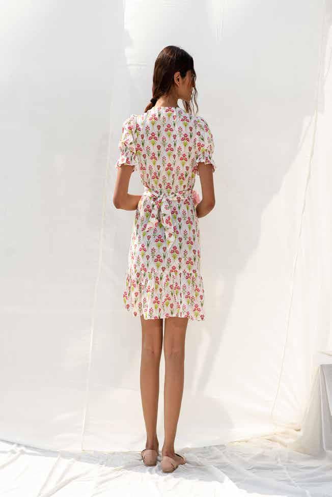 FLORAL PRINT A LINE DRESS