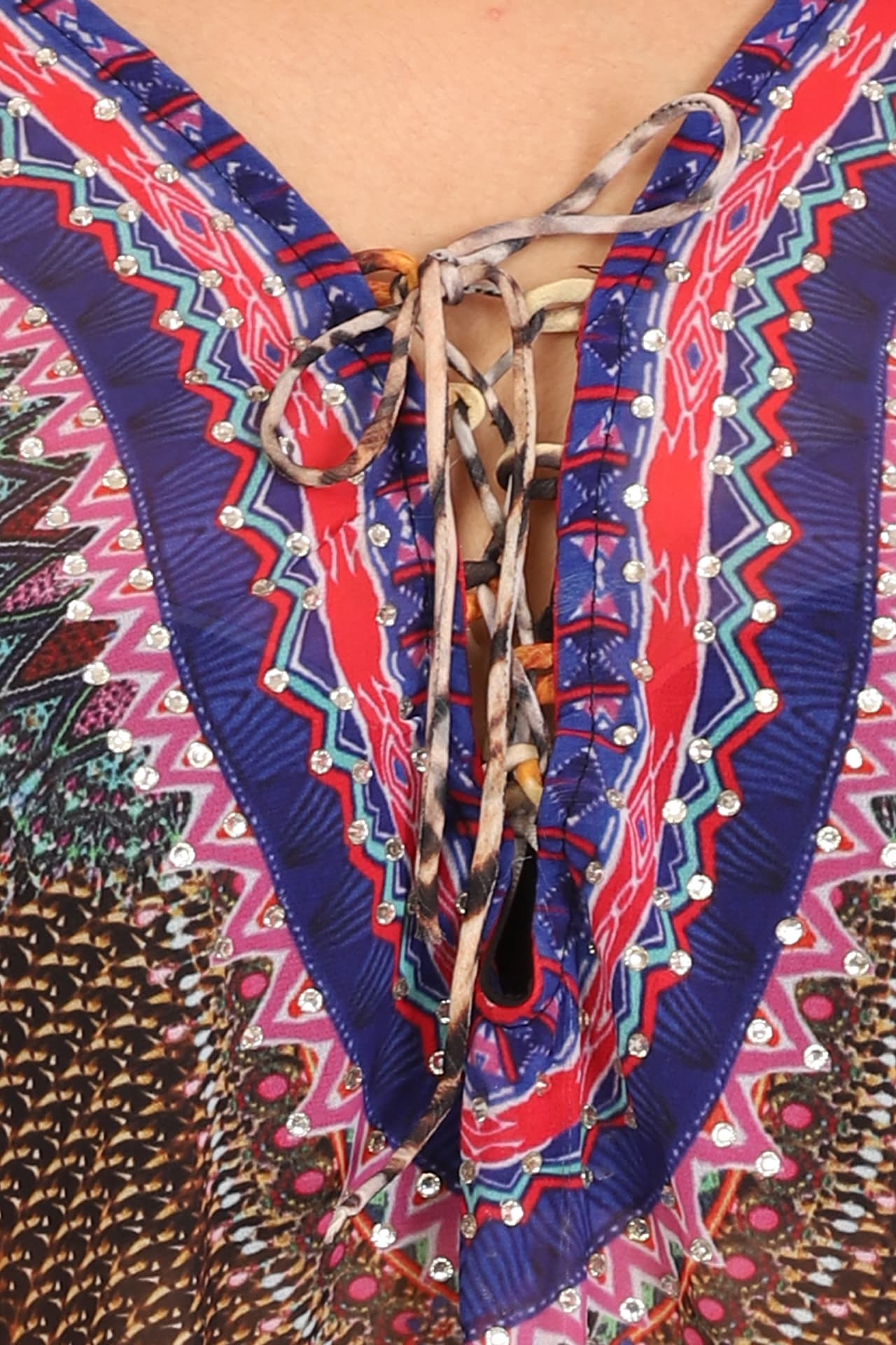 LEOPARD PRINT SHORT LENGTH CREPE KAFTAN