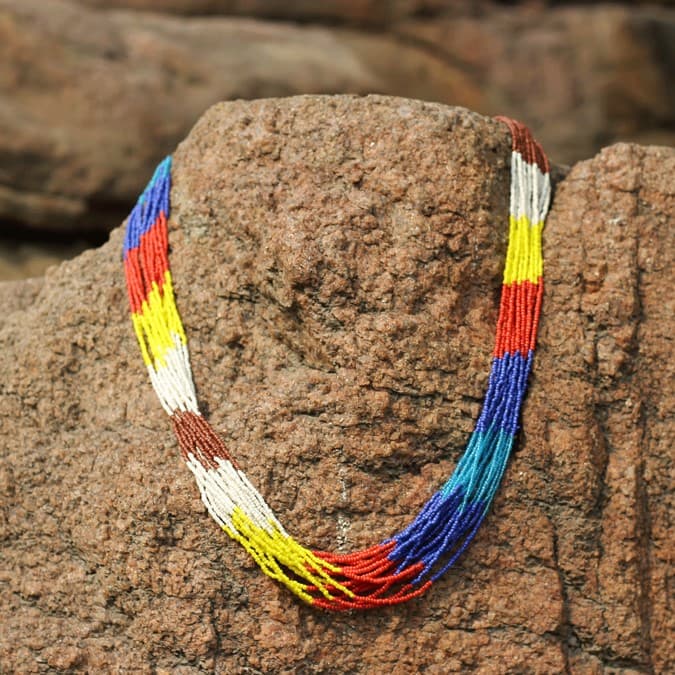 MULTI COLOR GLASS BEADED DESIGN NECKLACE