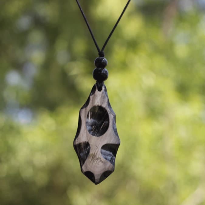 STONE PENDANT WITH CORD DESIGN NECKLACE