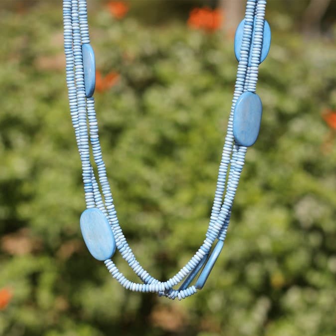 ACRYLIC TURQ COLOR DESIGN NECKLACE