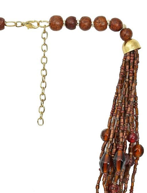 BROWN MULTI ROW NECKLACE