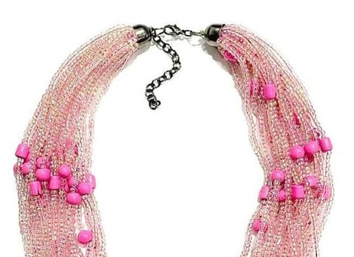 PINK SILVER INSIDE BEAD NECKLACE