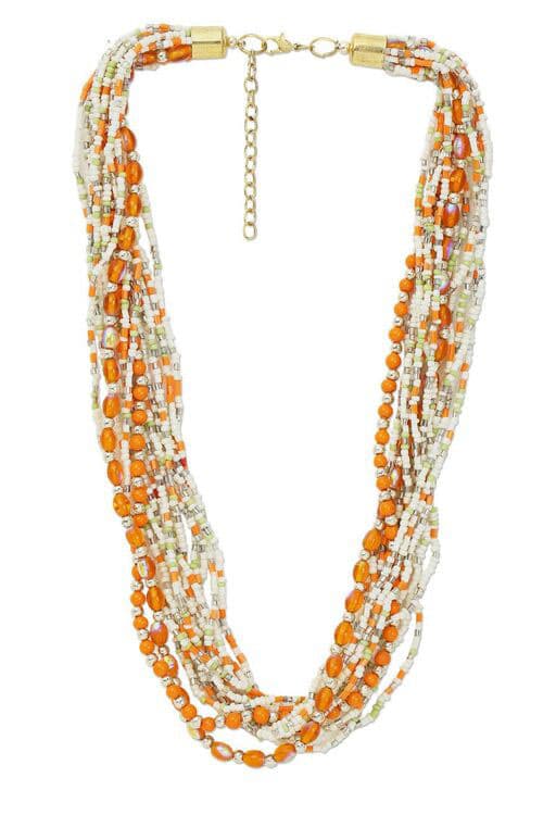 WHITE MULTI SEED BEAD NECKLACE