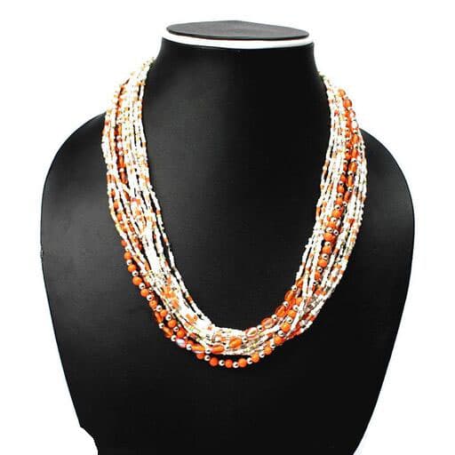 WHITE MULTI SEED BEAD NECKLACE