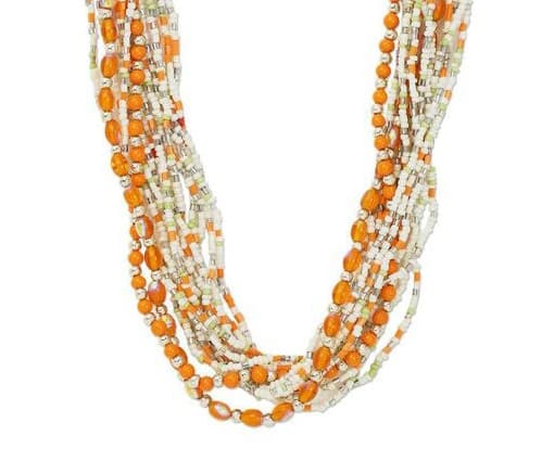 WHITE MULTI SEED BEAD NECKLACE