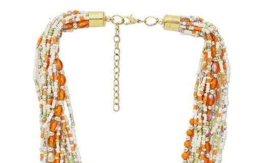 WHITE MULTI SEED BEAD NECKLACE