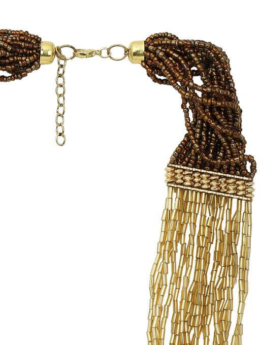 BRONZE GOLD SEED BEAD NECKLACE