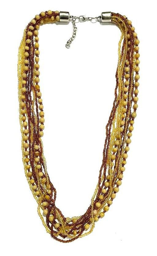 BROWN MULTI SEED BEAD NECKLACE