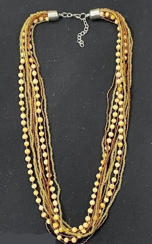 BROWN MULTI SEED BEAD NECKLACE