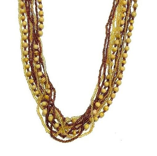 BROWN MULTI SEED BEAD NECKLACE