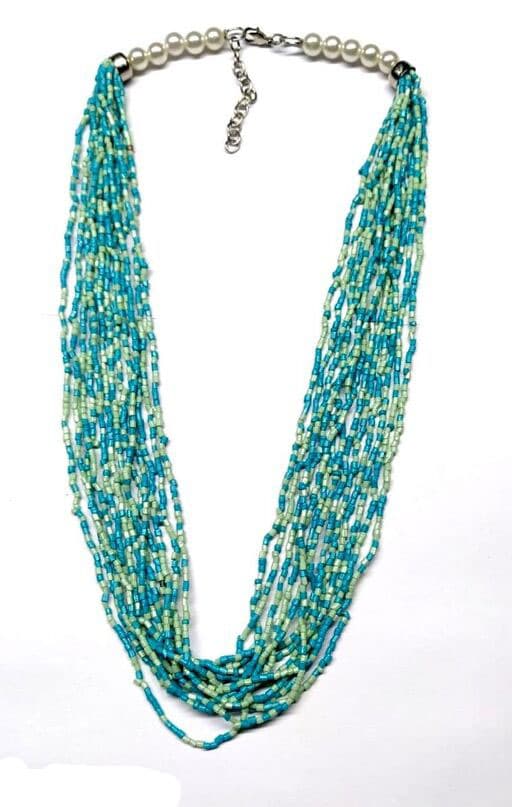 TURQ MULTI CUT BEAD NECKLACE