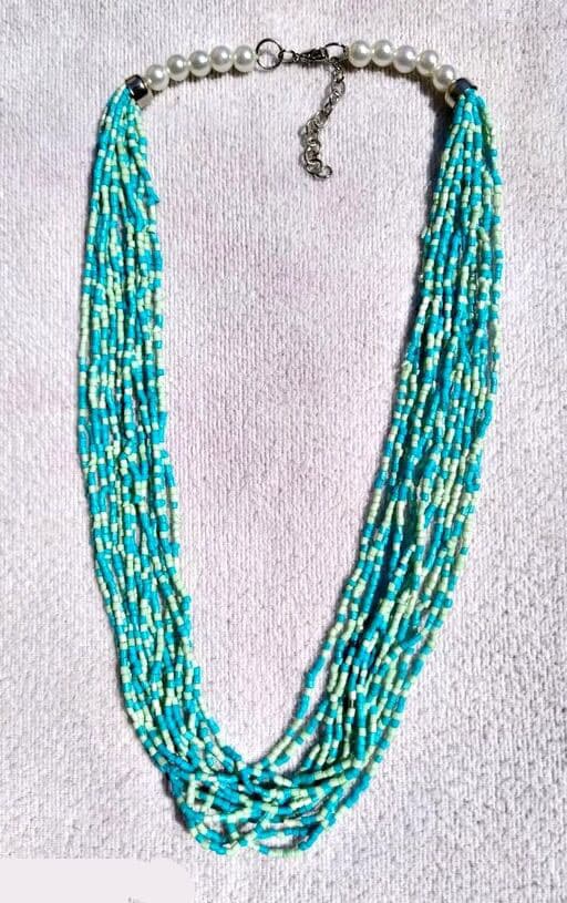 TURQ MULTI CUT BEAD NECKLACE