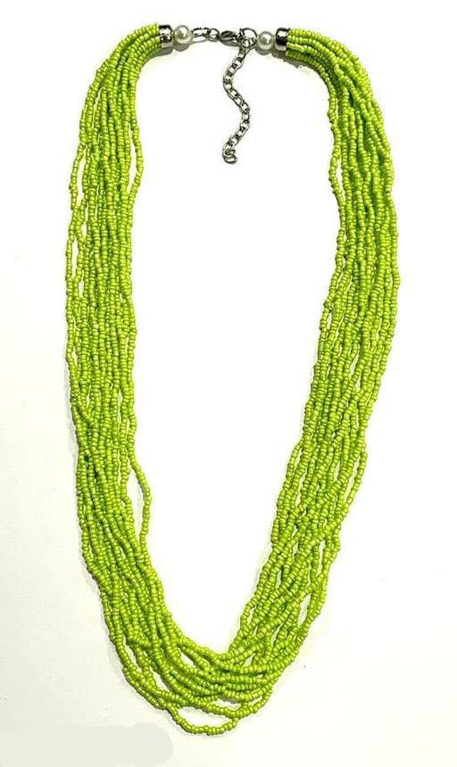 LIME GREEN SEED BEAD NECKLACE