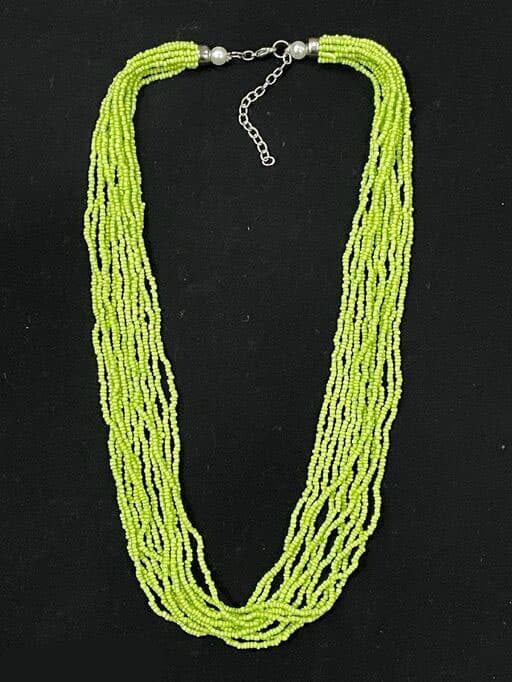 LIME GREEN SEED BEAD NECKLACE