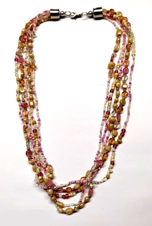 MULTI SEED AND GLASS BEAD NECKLACE