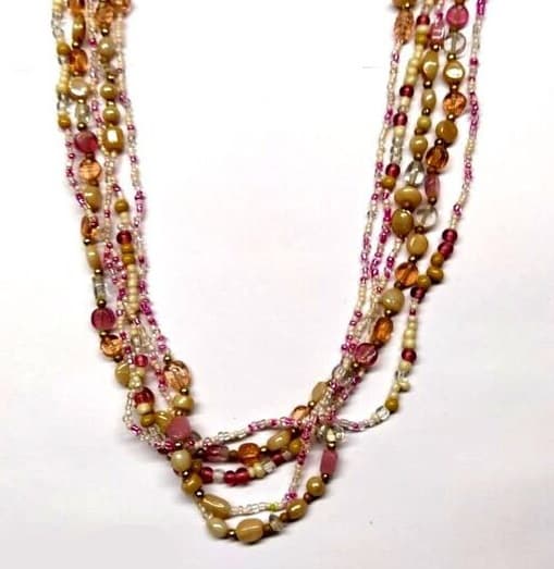 MULTI SEED AND GLASS BEAD NECKLACE