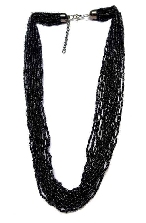 BLACK SEED BEAD NECKLACE