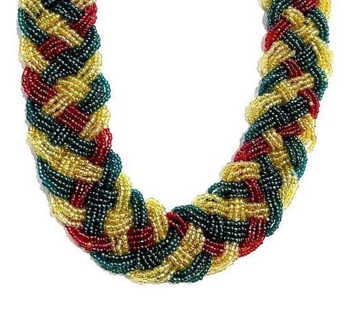 MULTI SEED BEAD BRAIDED NECKLACE