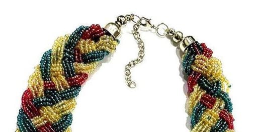 MULTI SEED BEAD BRAIDED NECKLACE